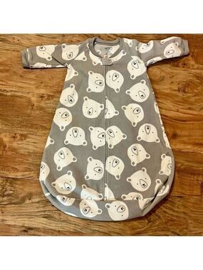 Carter's Adorable Bear Print Sleep Sack - Gray and White